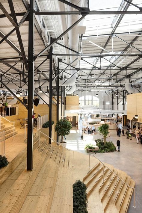 Boutique Hotels Design, Simple Chandelier, Live Work Space, Stone Facade, Art Hub, White Building, Public Market, Community Space, Adaptive Reuse