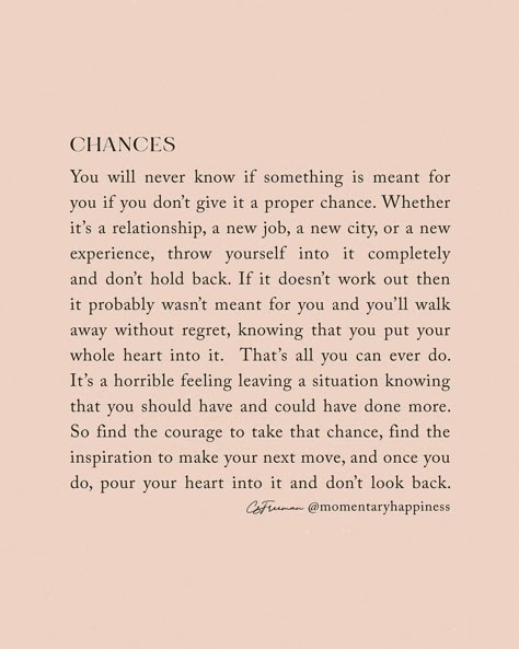 Quotes About New Beginnings, Charlotte Freeman, New Job Quotes, About You Quotes, Chance Quotes, Job Quotes, New Beginning Quotes, Meant To Be Quotes, Career Quotes