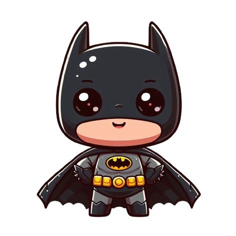 Batman Bebe, Flash Chibi, Batman Cute, Super Hero Cartoon, Chibi Superhero, Easy Cartoon Characters, Cartoon Batman, Paw Patrol Cookies, Batman Baby