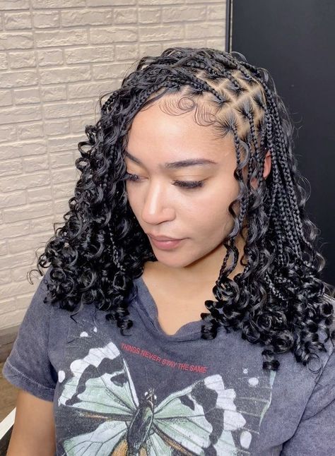 Braiding Hairstyles, Short Boho, Hair Inspired, Goddess Braids Hairstyles, Quick Braided Hairstyles, Hair Idea, Protective Hairstyles Braids, Short Braids, School Hairstyles