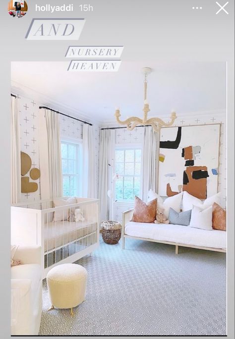 I like the use of a daybed/couch in the nursery White Daybed Guest Room, Couch In Nursery Room, Art Over Daybed, Nursery Daybed Ideas, Daybed Styling Ideas Nursery, Nurseries With Daybeds, Nursery With Couch Layout, Day Bed Nursery Room, Nursery With A Daybed