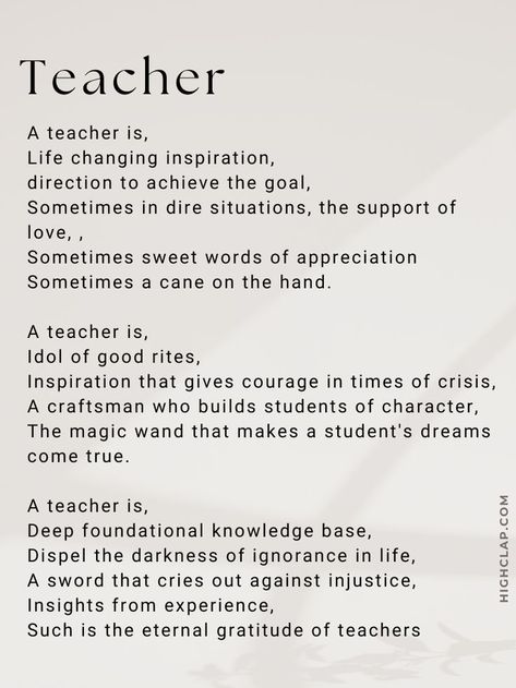 Short Teacher's Day Rhymes And Poems For Kids Importance Of Teacher In Our Life, What Is A Teacher Poem, Poems On Teachers Day, Poem On Student Life, Letter Of Appreciation To Teacher, Poems About Teachers Appreciation, Teachers Day Quotes From Students, Short Letter For Teacher, Love Quotes For Teachers