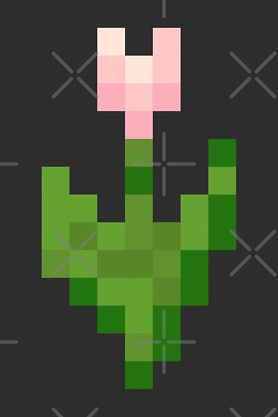 Pink Tulip Minecraft, Pixel Art Diy Room Decor, Block Art Minecraft, Minecraft Flower Drawing, Minecraft Tulip Pixel Art, Tulips Minecraft, Minecraft Flower Template, Minecraft Flower Pixel Art Grid, Minecraft Flower Grid