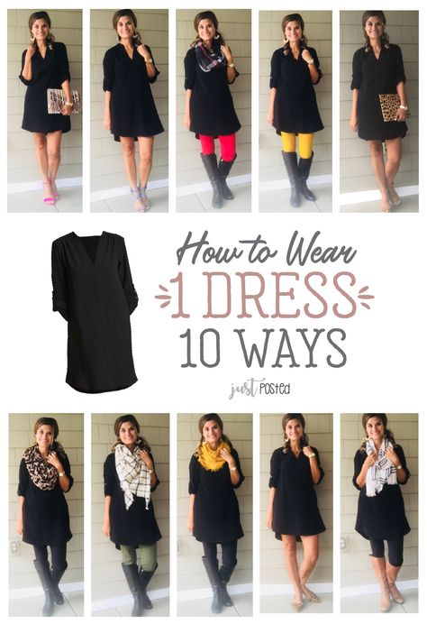 Dresses That Can Be Worn Different Ways, One Outfit Multiple Ways, 10 Ways To Wear, Teaching Outfits, Black Dress Outfits, Teacher Outfits, Black Women Fashion, Wardrobe Ideas, Ladies Tops Fashion