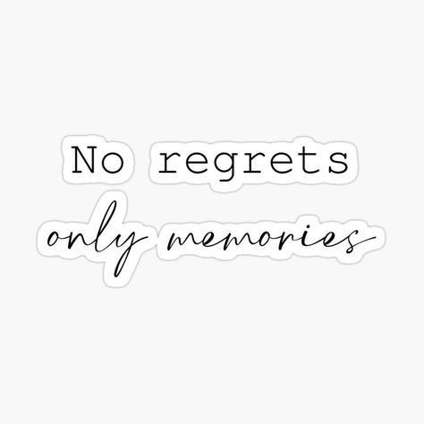 Sticker No Regrets Only Memories, Memories Tattoo, Beautiful Spine Tattoos, No Regrets Tattoo, Spine Tattoo Ideas, Gothic Tattoo, Tattoo Design Book, Memorial Tattoos, Spine Tattoo