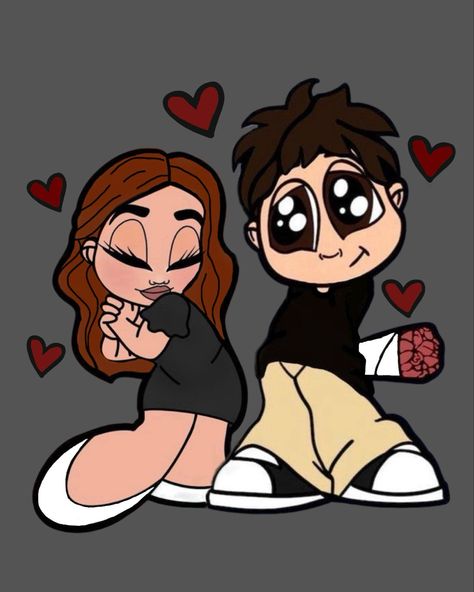 Drawing For Bf Boyfriends, Two People In Love Drawings, Couple Animated Drawing, Couple Comic Art, Drawing Of Best Friends, Couples Cartoon Drawing, Couple Drawings On Canvas, Cholo Couple Drawing, Emo Couple Drawing