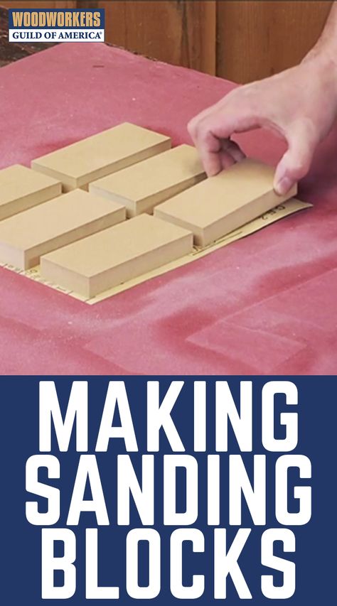 Hardback sanding blocks are extremely useful for many woodworking projects. Bruce Kieffer shows you the simple steps to make a whole bunch of sanding blocks for your workshop. Woodshop Ideas, Advanced Woodworking Plans, Sanding Blocks, Woodworking Chair, Wood Projects For Beginners, Woodworking Project Plans, Shop Class, Woodworking Classes, Sanding Block