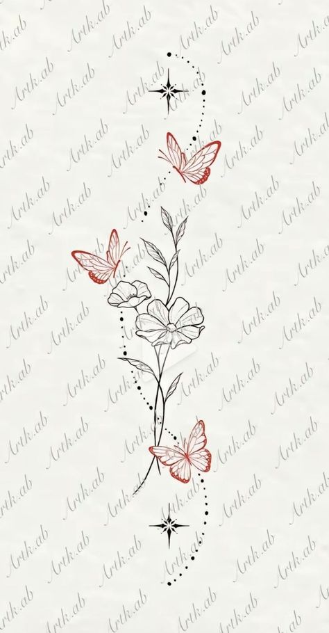 Dainty Leg Sleeve Tattoos For Women, Feminine Spine Tattoos Butterfly, Butterfly Spine Tattoo Design, Leaf Spine Tattoos For Women, Butterfly Tattoo Spine Tat, Cute Easy Tattoos For Women, Spine Tattoos Butterfly, Cute Small Tattoos Unique, Heart Spine Tattoo