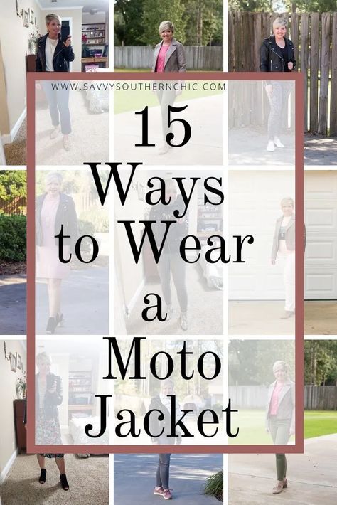 Fashion A to Z: M for Moto plus 15 ways to wear it Moto Jacket Outfits For Women, Fall Moto Jacket Outfit, Moto Jacket Skirt Outfit, How To Style A Moto Jacket Outfit Ideas, How To Wear A Brown Leather Jacket, Styling A Moto Jacket, How To Wear A Moto Jacket, Styling Moto Jacket, Moto Jacket With Skirt