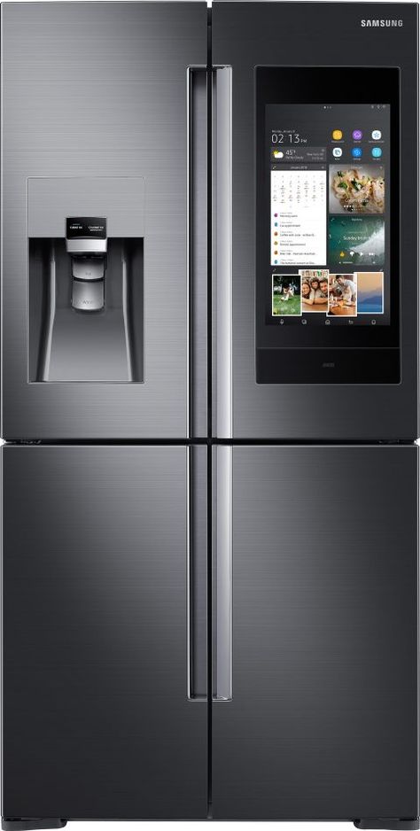 Samsung Electronics Debuts Next Generation of Family Hub Refrigerator at CES 2018 - Samsung US Newsroom Family Hub Refrigerator, Futuristic Decor, Smart Refrigerator, Samsung Fridge, Family Hub, Samsung Electronics, Samsung Refrigerator, The Home Edit, Smart Home Technology