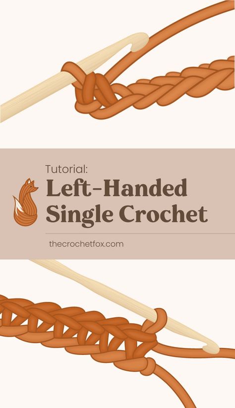 Left Handed Crochet For Beginners, Single Crochet Tutorial, How To Single Crochet, Crochet Tutorial For Beginners, Left Handed Crochet, Beginning Crochet, Crochet Beginner, Knit Top Patterns, Crochet Symbols