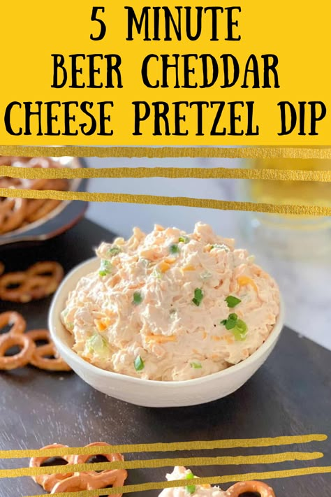 Easy Tailgate Food Make Ahead Cold, Beer Cheese Pretzel Dip, Make Ahead Cold Appetizers, Pretzel Appetizers, Pretzel Beer Cheese Dip, Beer Dip Recipe, Beer Appetizers, Dip For Pretzels, Pretzel Dip Recipes