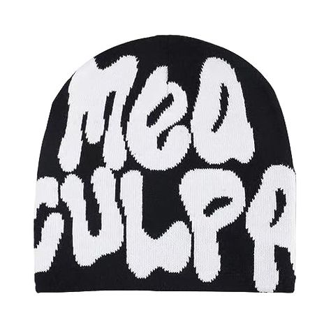 GFLPO Women Beanie Hat Beanies Y2k for Women Men Beanie Skull Hat Y2K Knitted Beanie MEA Graphic Winter Hat Warm Knitted Cap Popular Hats, Beanie Hats For Women, Wool Caps, Street Dance, Embroidery Fabric, Knit Cap, Knit Beanie Hat, Black & White, Caps For Women