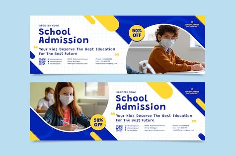 Free vector flat back to school banners ... | Free Vector #Freepik #freevector #school-event #back-school-banner #back-school-education #back-school-study School Brochure, Best Banner Design, School Banners, Education Banner, Photoshop Backgrounds Backdrops, Web Ads, Banner Design Inspiration, School Labels, School Banner