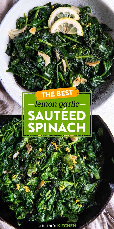 Sauted Spinach Recipes, Sauteed Spinach Garlic, Easy Spinach Recipes, Spinach Healthy, How To Make Spinach, Healthy Lunches For Work, Garlic Spinach, Spinach Recipe, Healthy Plant Based Recipes