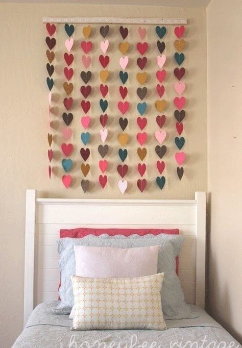 DIY-Childrens-Spaces Diy Wall Decor For Bedroom, Hiasan Bilik Tidur, Cute Wall Decor, Diy Wand, Decor Ikea, Paper Wall Art, Diy Home Decor Bedroom