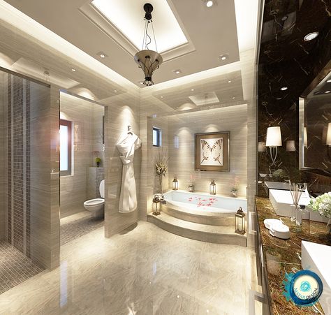 Dream Bathrooms Luxury Modern, Dream Bathroom Luxury, Dream Bathrooms Luxury, Makeover Kamar Mandi, Bathrooms Luxury, Bathroom Luxury, Interior Design Per La Casa, Decor Baie, Bathroom Design Luxury