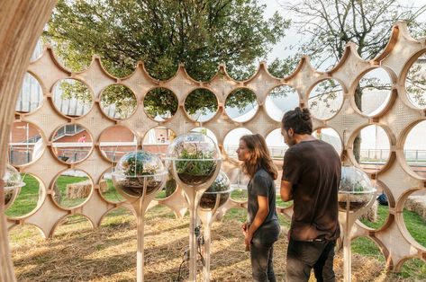 Wunderbugs - Interactive architecture for insects and humans | OFL Architecture | Archinect Interactive Architecture, Wooden Pavilion, Interactive Art Installation, Interactive Exhibition, Interactive Installation, Interactive Art, Nature Center, Art Installation, Built Environment