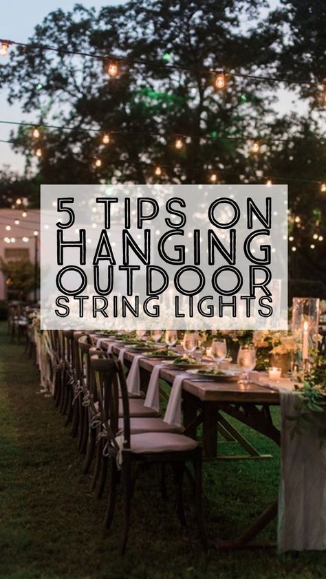 Backyard String Lights, Outdoor String Lights Patio, Hanging String Lights, Outdoor String Lights, Outdoor Party Lighting, Patio String Lights, Backyard Lighting, How To Hang, Outdoor Patio Lights