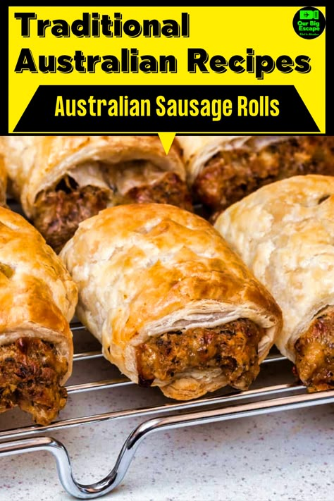 Australian Sausage Rolls, Australian Dinner, Australian Food Recipes, Traditional Australian Food, Dinner Recipes Quick And Easy, Australian Meat Pie, Australian Snacks, Australian Recipes, Australian Desserts