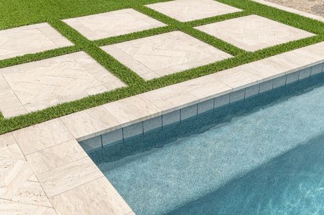 White Tile Waterline Pool, Pool Edge Tile, White Glass Pool Tile Waterline, White Tile Pool Waterline, Bedrosians Pool Tile, Waterline Tiles Pool, Fiberglass Pool Tile Waterline, Grey Waterline Tile For Pool, Mosaic Pool Tile Design