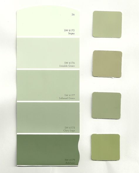 lowes sage green color chart | We are looking for a middle shade of olive or sage to compliment the ... Sage Green Paint, Cottage Shabby Chic, Kitchen Wall Colors, Green Paint Colors, Exterior Paint Colors For House, House Paint Exterior, Exterior Paint Colors, Green Rooms, Bedroom Green