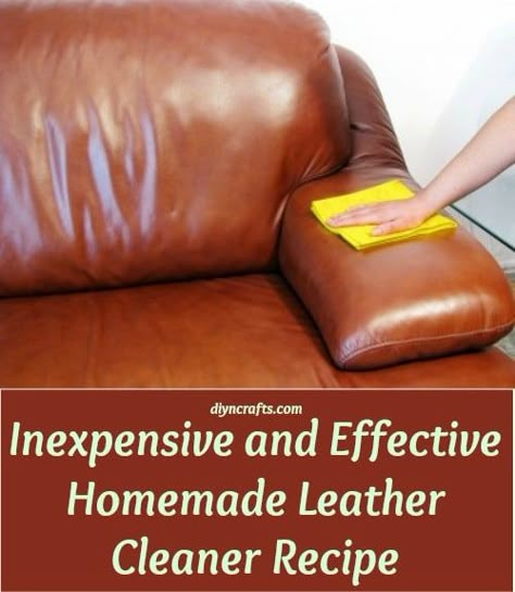 Homemade Leather Cleaner, Cleaning Leather, Household Help, Clean And Organize, Organization And Cleaning, Cleaner Recipes, Cleaning Tips Tricks, Homemade Cleaners, Cleaning Stuff