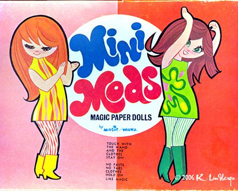 Mods 1960s, 60s Crafts, 60s Toys, 60s Art, 1960s Style, Mod Girl, Swinging Sixties, Motif Vintage, Vintage Paper Dolls