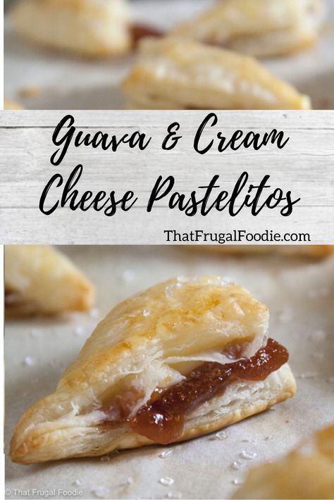 Mini Guava Pastries, Guava Cheese Pastelitos, Guava Paste And Cheese, Guava Pastry Recipe, Cuban Guava Pastries, Guava Cream Cheese Puff Pastry, Guava Cream Cheese Pastry, Guava Cheese Pastry, Guava And Cream Cheese Pastry