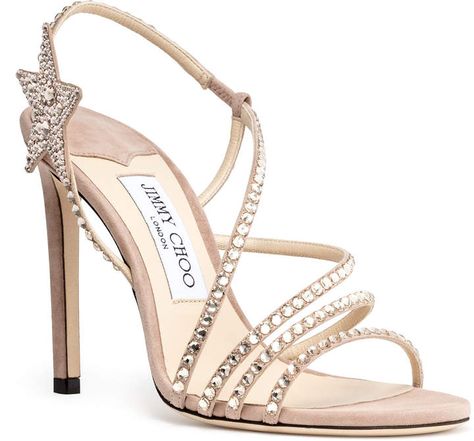 Jimmy Choo Lynn 100 crystal beige suede #sandals. Beige suede sandals from Jimmy Choo. The Lynn sandal has a 100mm heel, a rounded toe and crystal studded straps and a star embellishment . True to size Leather sole Made in Italy Designer Colour: Ballet pink. Beige Outfits, Bronze Heels, Patent Boots, Black Leather Mules, Jimmy Choo Heels, Wedding Fun, Swag Shoes, Shoe Fits, Fashion Heels