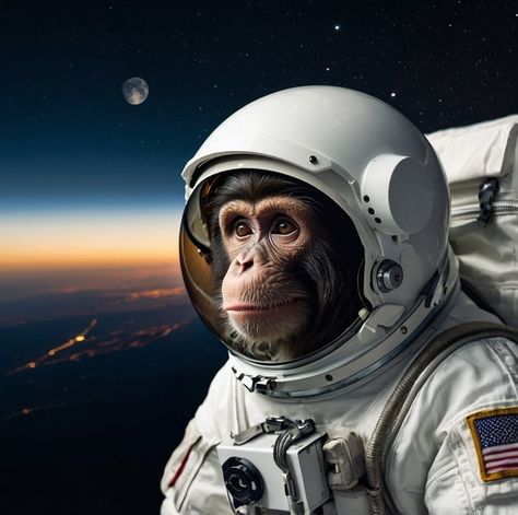 Usa space monkey 🐒🌌 #ai #mixedshotz #aiart #monkey #space #astronaut #usa Monkey In Space Suit, Monkey In Space, Monkey Astronaut, Space Monkey, Semi Realism, Space Astronaut, Space Suit, In Space, Monkeys