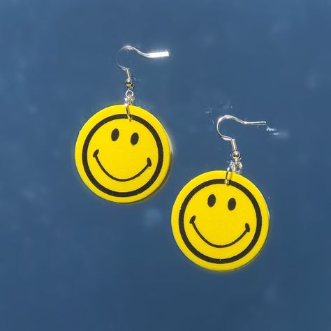 handmade yellow smiley face earrings by bittervirgo on depop Smiley Face Earrings, Yellow Smiley Face, Support Black Business, Face Earrings, Bead Ideas, Yellow Earrings, Black Business, Smiley Face, Nirvana