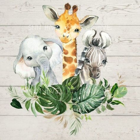 Wild Encounters: Jungle Clipart Animals Illustration Adventure Jungle Clipart, Animal Party Decorations, Jungle Safari Animals, Jungle Animals Party, Baby Jungle Animals, Clipart Animals, Safari Animals Birthday, Safari Baby Animals, Animals Illustration