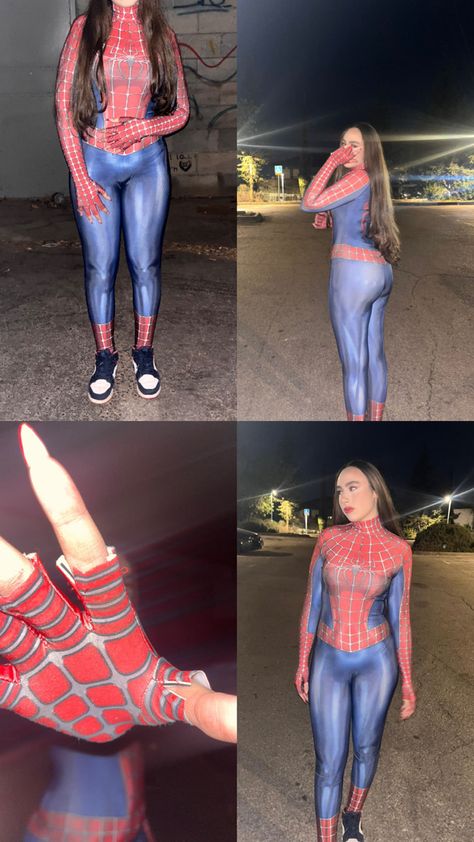 Spider Man Costume For Women, Spider Woman Halloween, Spider Girl Halloween, Girl Spiderman Costume, Halloween Poses, Spider Girl Costume, Questioning Reality, Spiderman Girl, Purim Costumes