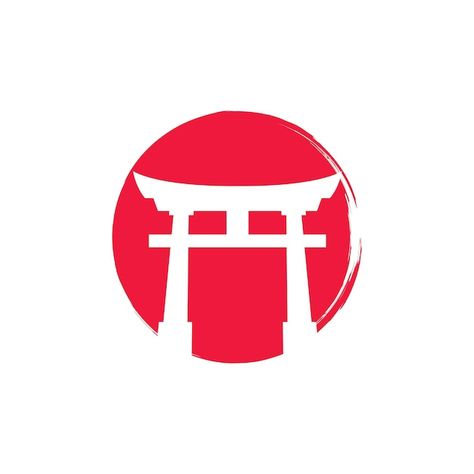 Japanese torii gate illustration simple ... | Premium Vector #Freepik #vector #shrine #torii #japanese-sun #japanese-logo Torii Gate Illustration, Japanese Sun Art, Sign Logo Design, Japanese Torii Gate, Japanese Torii, Japanese Sun, Japan Icon, Gate Signs, Snow Photoshoot