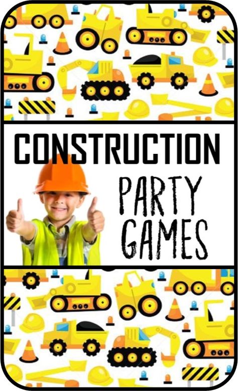 Crane Theme Birthday Party, Construction Birthday Party Games Ideas, Construction Birthday Party Indoor Games, Construction Party Theme Ideas, Builder Birthday Party Ideas, Trucks Party Theme, 2nd Construction Birthday, Construction Birthday Party Printables Free, Construction Games Preschool