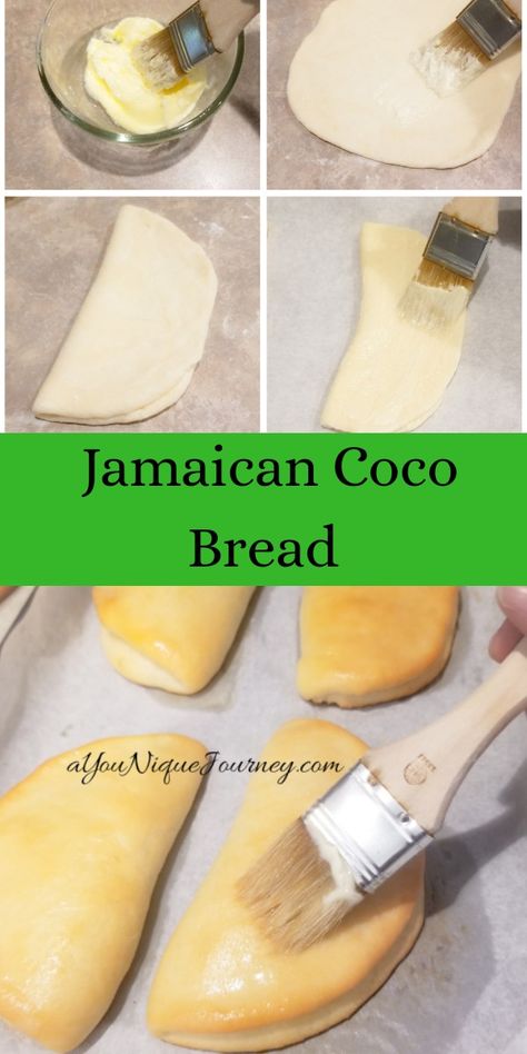 Soft & Buttery Jamaican Coco Bread, also known as 'folding bread'. Jamaican Coco Bread Recipe, Jamaican Coco Bread, Coco Bread Recipe, Caribbean Rum Cake, Coco Bread, Jamaican Desserts, Jamaican Beef Patties, Jamaica Food, Carribean Food