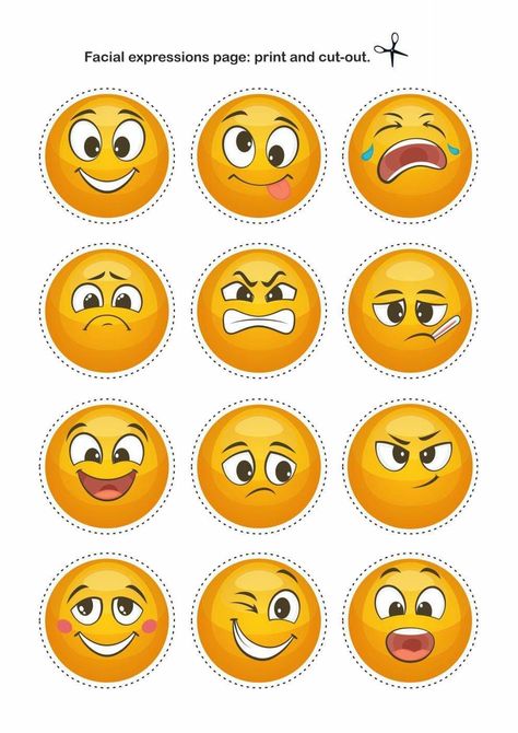 Emoji Emotions, Emoji Preschool Activities, Emotion Faces Printable, Emotions Emojis Printable, Emotional Emoji Face, Emotions Preschool, Feelings Activities, Kids Worksheets Preschool, Baby Learning Activities