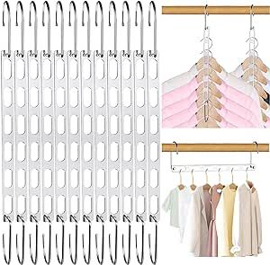 I love these, I have a small 1940's home with small closets. I now can hang all of my shirts, jackets and dresses! Clothes Hanger Organizer, Hangers For Clothes, Closet Hangers, Space Saving Bathroom, Closet Rods, Space Saving Hangers, Hanger Organizer, Dorm Room Essentials, Plastic Hangers