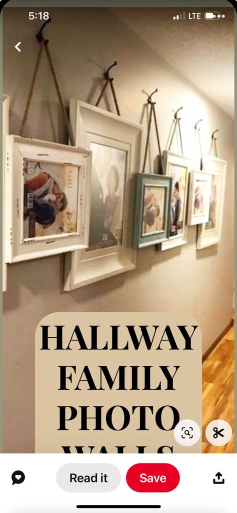 Picture Framed Wall, Farmhouse Style Living Room Ideas, Stair Decorating Ideas Wall, Hallway Frames Ideas Wall Decor, Hallway Decorating Wall, Hanging Pictures On The Wall Ideas, Hallway Picture Display, Photo Gallery Wall Ideas, Home Craft Projects