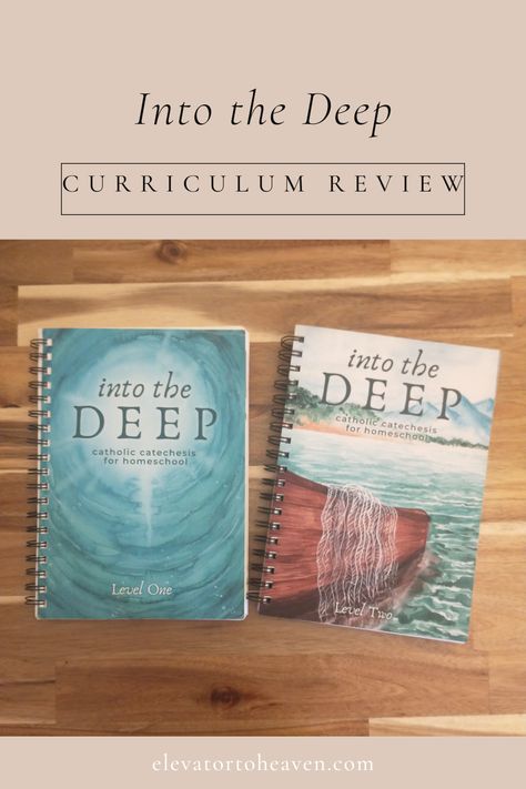 Here's my review of Into the Deep, a thoughtful, beautiful Catholic homeschool religion curriculum. Catholic Homeschool Curriculum, Ccd Crafts, Elementary History, Bible Homeschool, Catholic Homeschool, Free Homeschool Curriculum, Catholic Education, Homeschool Books, Catholic Bible