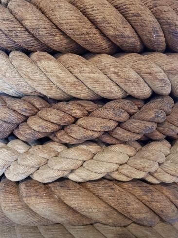 size: 12x9in Photographic Print: Natural Old Marine Ropes by Main_sail : Nautical Rope Railing, Tug Of Rope, Rope Installation, Rope Drawing, Nautical Antiques, Boat Rope, Vintage Nautical Decor, Sailing Rope, Nautical Aesthetic