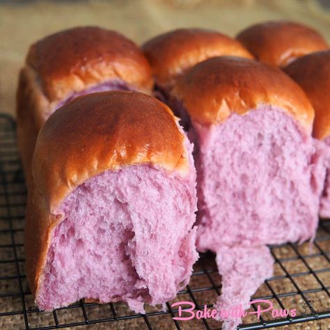 Japanese Purple Sweet Potato Bun, bread Purple Sweet Potato Bread Recipe, Ube Sweet Bread, Recipes With Purple Potatoes, Purple Bread Recipe, Purple Sweet Potato Fries, Hawaiian Purple Sweet Potato Recipes, Purple Sweet Potato Dessert, Purple Sweet Potato Bread, Japanese Sweet Potato Dessert