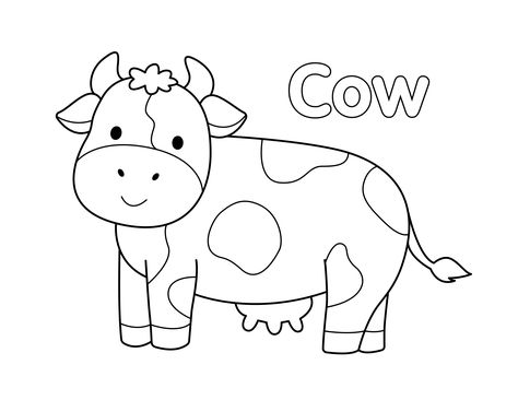 Cow Coloring Page from LittleBeeFamily.com Free Cow Coloring Pages, Free Printable Cow Pictures, Cow Crafts Preschool Free Printables, Puzzle Pages Free Printable, Farm Colouring Pages, Cow Stencil Free Printable, Cow Pictures Drawing, Cow Worksheets Preschool, Cow Art Preschool