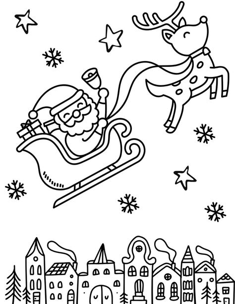 50 Free Printable Santa Coloring Pages for Kids Santa Colouring Printables, Santa Sleigh Coloring Page, Santa Claus Printables Free, Santa Worksheets Preschool, Reindeer Coloring Pages Free Printable, Santa Coloring Pages Free Printable, Santa Coloring Pictures, Christmas Coloring Pages Free Printable, Simple Coloring Pages For Kids