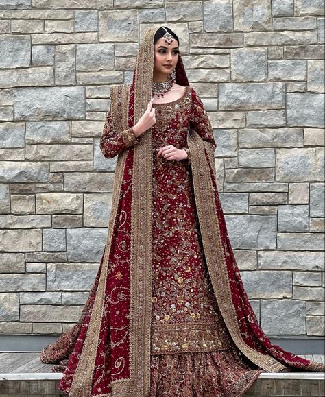 Pakistani Bridal Lehenga, Latest Bridal Lehenga Designs, Pakistani Bridal Dress, Red Bridal Dress, Bridal Lehenga Designs, Latest Bridal Lehenga, Desi Wedding Dresses, Asian Bridal Dresses, Latest Bridal Dresses