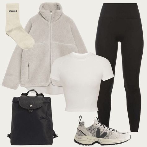 Adanola Leggings Outfit, Walk Outfit Winter, Autumn Sport Outfit, Adanola Outfit, Sports Outfits Aesthetic, Basic Girl Outfits, Winter Clothes Aesthetic, Walk Outfits, Gym Leggings Outfit