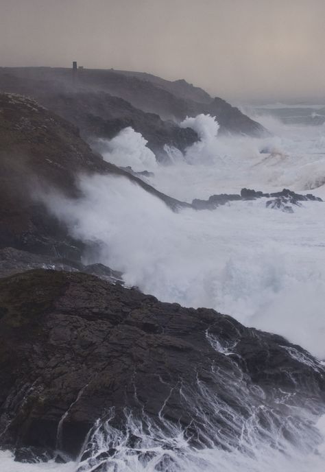 Storm Imogen - Pendeen Cliffs Imogencore Aesthetic, Imogen Core, Storm On The Island, Dark Nautical Aesthetic, Dark Nautical, Green Academia, Nautical Aesthetic, Sea Storm, Huge Waves