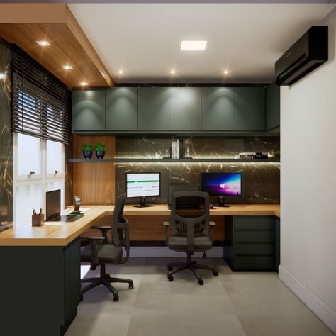 Home Office Layouts, Small Office Design, Modern Home Offices, Office Interior Design Modern, Home Studio Setup, Small Home Offices, Office Layout, Ideas Living Room, Modern Home Office