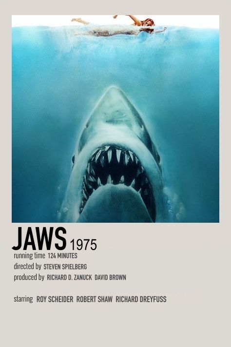 Girlboss Movies, Shark Film, Jaws Film, Shark Movies, Absolute Cinema, Jaws Movie Poster, Jaws 1975, Polaroid Movie Poster, Crush Movie